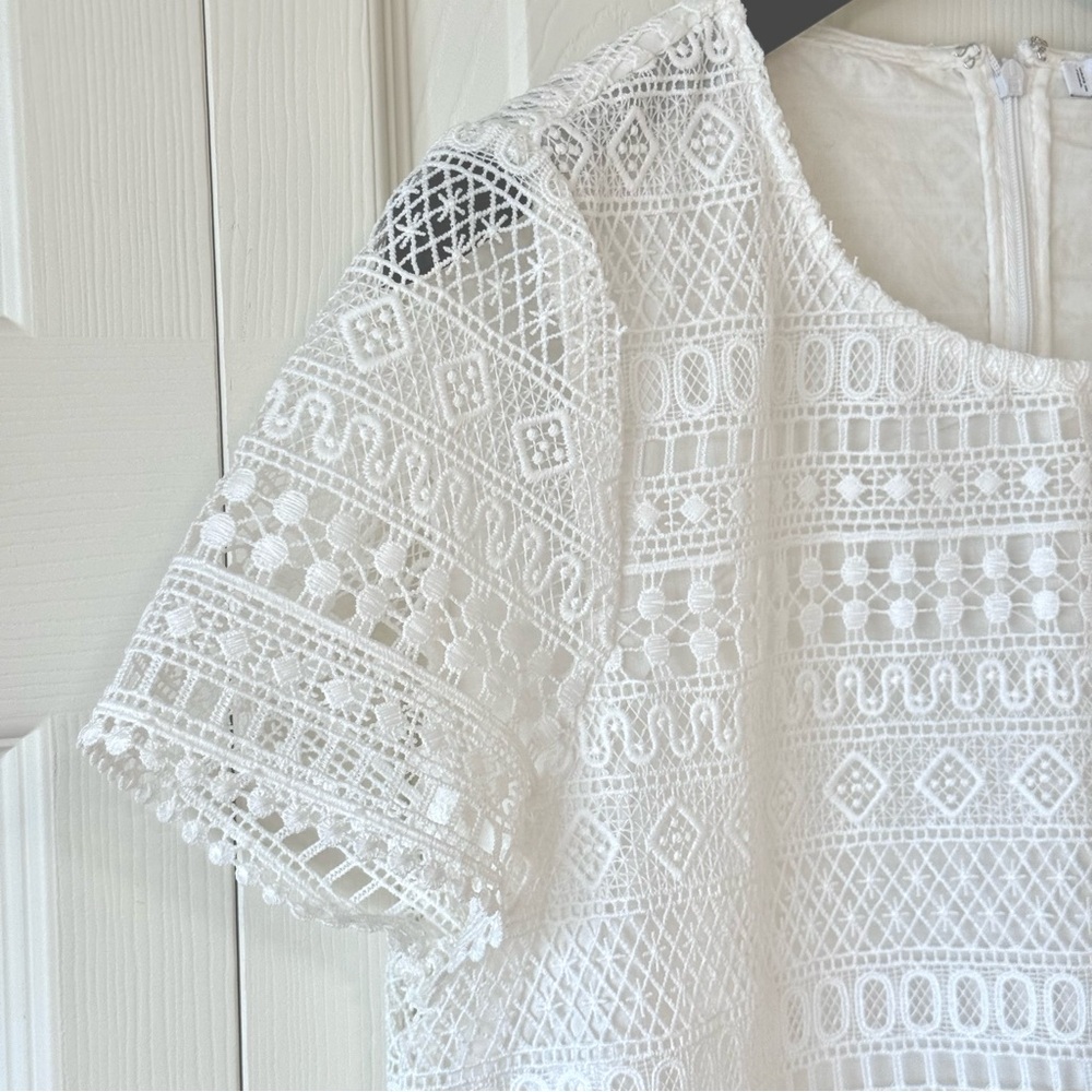 MANGO Elegant White Lace Dress - Picture 7 of 15